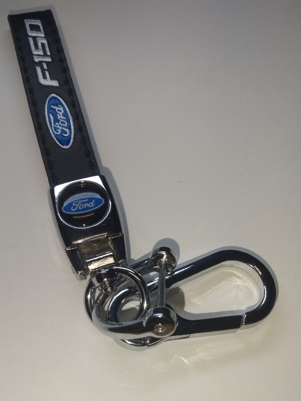 🆕 Ford Black Leather Car Keychain Key Chain Fob Ring Holder Accessory